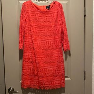 Coral lace dress